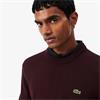 LACOSTE CREW NECK COTTON SWEATER - BURGUNDY
