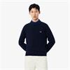 LACOSTE CREW NECK COTTON SWEATER - NAVY