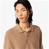 LACOSTE LONG SLEEVED KNITTED POLO SHIRT - BEIGE