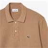 LACOSTE LONG SLEEVED KNITTED POLO SHIRT - BEIGE