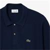 LACOSTE LONG SLEEVED KNITTED POLO SHIRT - NAVY