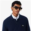 LACOSTE LONG SLEEVED KNITTED POLO SHIRT - NAVY