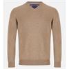 ANDRE VALENCIA V-NECK JUMPER - BEIGE