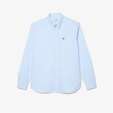 LACOSTE REGULAR FIT OXFORD SHIRT - BLUE