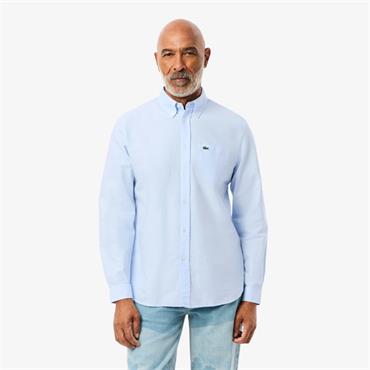 LACOSTE REGULAR FIT OXFORD SHIRT - BLUE