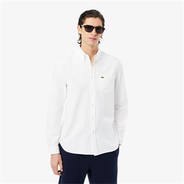 LACOSTE REGULAR FIT OXFORD SHIRT - WHITE
