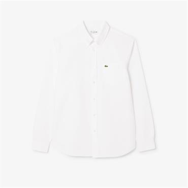 LACOSTE REGULAR FIT OXFORD SHIRT - WHITE