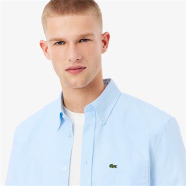 LACOSTE SHORT SLEEVED OXFORD SHIRT - BLUE