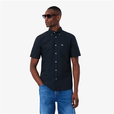 LACOSTE SHORT SLEEVED OXFORD SHIRT - NAVY