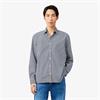 LACOSTE LIGHTWEIGHT POPLIN PLAID SHIRT - NAVY