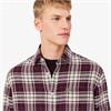 LACOSTE PLAID FLANNEL SHIRT - BURGUNDY