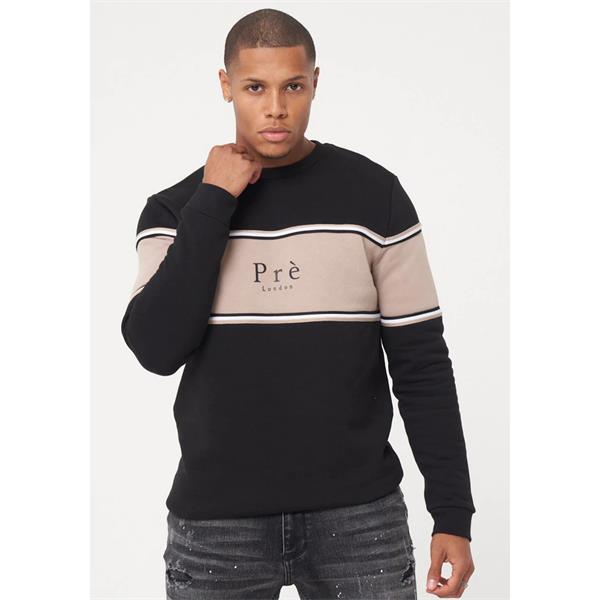 PRE LONDON COLLEGE CREW NECK - BLACK 