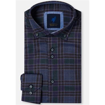 BENETTI ERIC CHECK SHIRT - GREEN