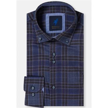 BENETTI ERIC CHECK SHIRT - NAVY