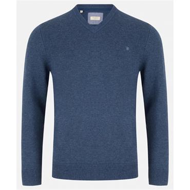 BENETTI FRANCO V-NECK JUMPER - BLUE
