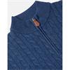 BENETTI GRANT CABLE KNIT 1/4 ZIP - BLUE