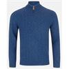 BENETTI GRANT CABLE KNIT 1/4 ZIP - BLUE