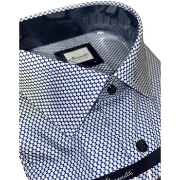 MARNELLI JOE CIRCLE PRINT SHIRT - BLUE