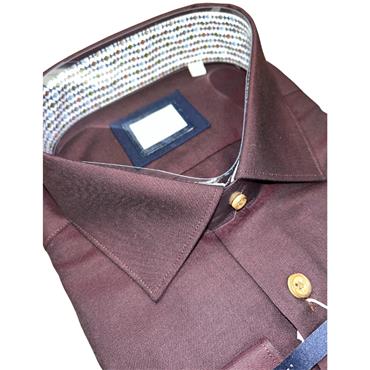 MARNELLI JOE PLAIN SHIRT - BURGUNDY