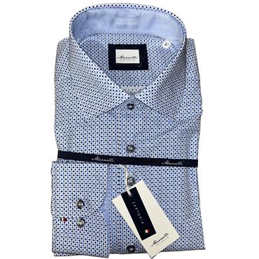 MARNELLI JOE SQUARE PRINT SHIRT - BLUE