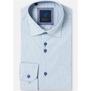 BENETTI KEVIN PRINT SHIRT - BLUE