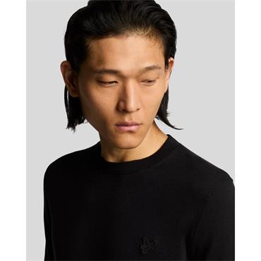 LYLE&SCOTT TONAL SUPERFINE JUMPER - BLACK