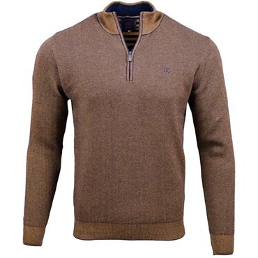 ANDRE INCH 1/4 ZIP JUMPER - BROWN