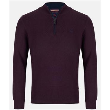 ANDRE INCH 1/4 ZIP JUMPER - BURGUNDY