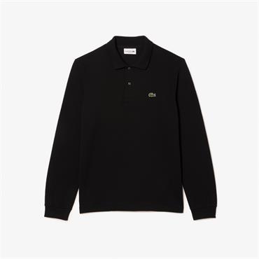 LACOSTE LONG SLEEVED POLO SHIRT - BLACK