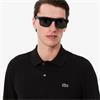 LACOSTE LONG SLEEVED POLO SHIRT - BLACK