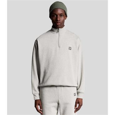 LYLE&SCOTT LOUNGEWEAR 1/4 ZIP SWEATSHIRT - GREY