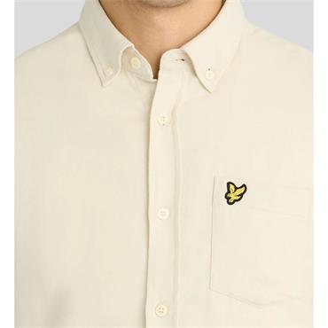 LYLE&SCOTT PLAIN FLANNEL SHIRT - BEIGE
