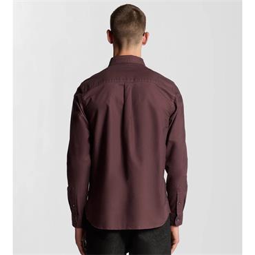 LYLE&SCOTT PLAIN OXFORD SHIRT - BURGUNDY