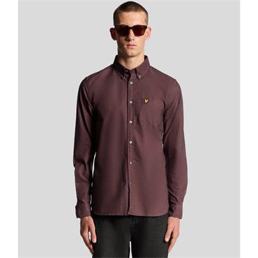 LYLE&SCOTT PLAIN OXFORD SHIRT - BURGUNDY