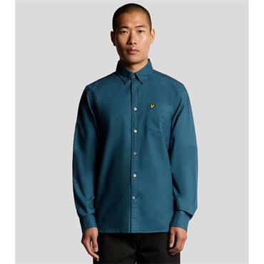 LYLE&SCOTT PLAIN OXFORD SHIRT - TEAL