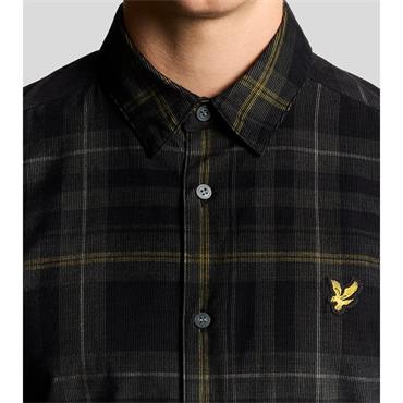 LYLE&SCOTT TARTAN CORDUROY SHIRT - BLACK