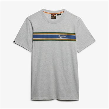 SUPERDRY STRIPE LOGO T-SHIRT - GREY