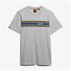 SUPERDRY STRIPE LOGO T-SHIRT - GREY