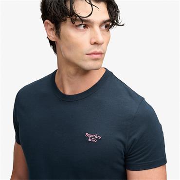 SUPERDRY ESSENTIAL SERIF LOGO T-SHIRT - NAVY