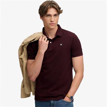 SUPERDRY VINTAGE DESTROY POLO SHIRT - BURGUNDY