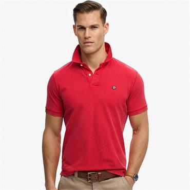 SUPERDRY VINTAGE DESTROY POLO SHIRT - RED