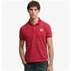 SUPERDRY VINTAGE STRIPE JERSEY POLO - RED