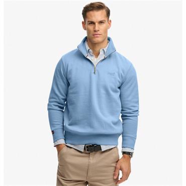 SUPERDRY ESSENTIAL LOGO 1/2 ZIP - BLUE