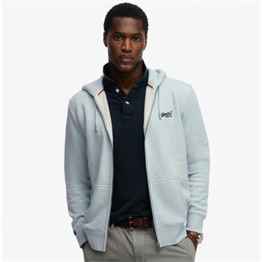 SUPERDRY ESSENTIAL LOGO ZIP HOODIE - SKY