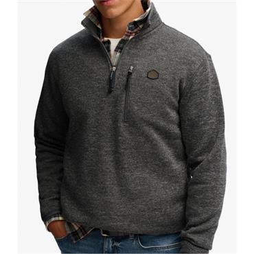 SUPERDRY STORM FLEECE 1/2 ZIP - CHARCOAL
