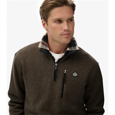 SUPERDRY STORM FLEECE 1/2 ZIP - OLIVE