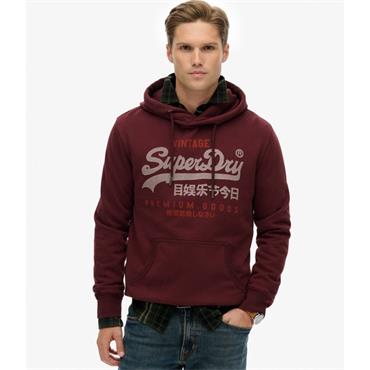SUPERDRY VL DUO CLASSIC HOODIE - BURGUNDY