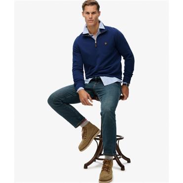 SUPERDRY PREPPY CO 1/2 ZIP - BLUE