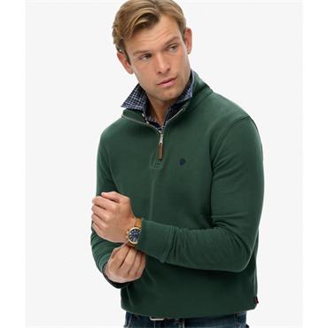 SUPERDRY PREPPY CO 1/2 ZIP - GREEN