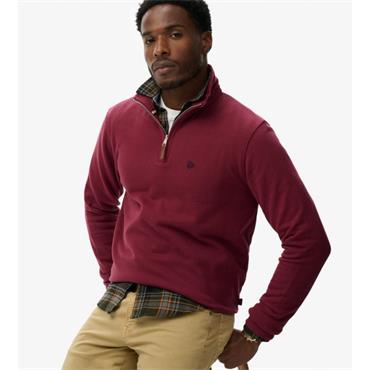 SUPERDRY PREPPY CO 1/2 ZIP - RED
